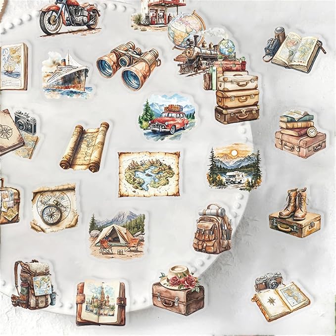 Retro luggage stickers waterproof
