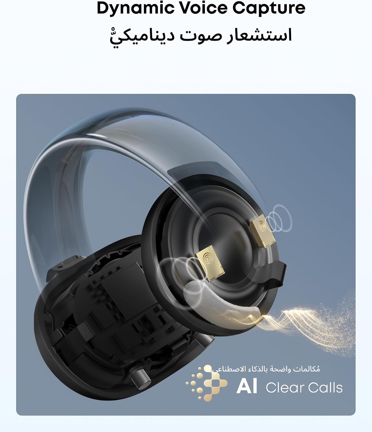 Soundcore AeroClip by Anker Open-Ear Clip-On Earbuds – 12mm Drivers, Hi-Res Audio, 4-Mic AI Calls, Bluetooth 5.4, 32H Playtime, IP55, Black UAE