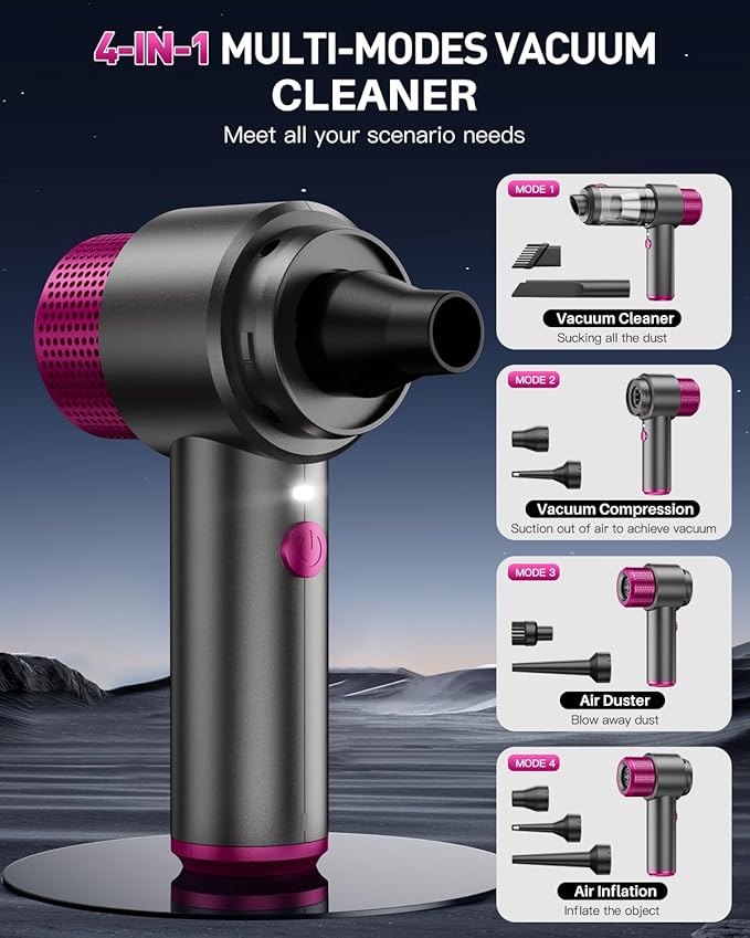 EYYA mini cordless vacuum cleaner cleaning car interior seats and dashboard