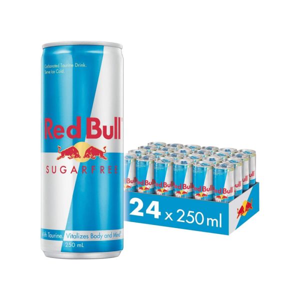 Red Bull Sugar Free Energy Drink, 24 Cans x 250ml | FREE EXPRESS SHIPPINGBeveragesRed Bull Sugarfree – Pure Energy, Zero Sugar! Need a boost without the sugar crash? Red Bull Sugarfree delivers the legendary energy kick you love, minus the sugar! Packed w