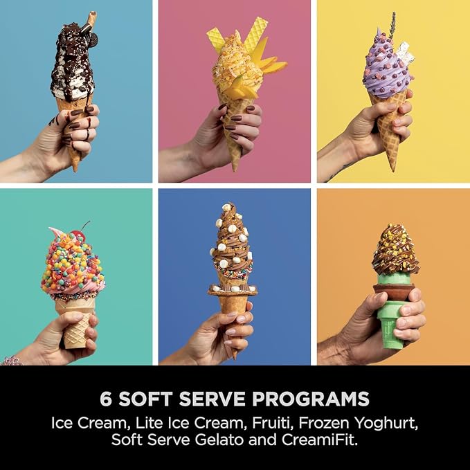 Ninja CREAMi Scoop & Swirl – 13 Functions, Soft Serve + Ice Cream, 2× Tubs, CreamiFit, Stone Gold