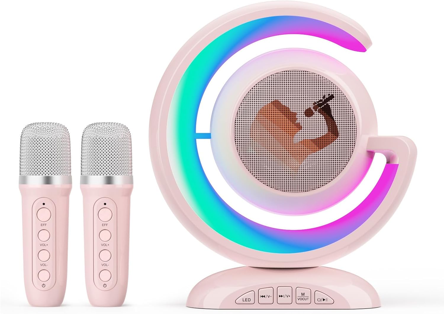 Portable Mini Wireless Bluetooth Speaker with LED Lights – Built-in Mic, KTV Sound, Karaoke Speaker for Parties & EventsAudio & VideoElevate any party or event with the portable mini Bluetooth speaker, featuring LED lights and built-in microphone for perf