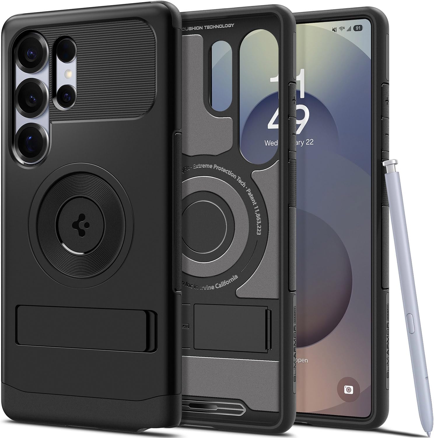 Spigen Slim Armor MagFit for Samsung Galaxy S25 ULTRA case cover with Kickstand [MagSafe compatible] BlackA lean, mean fighting machine. Spigen Slim Armor MagFit case conditions your Samsung Galaxy S25 ULTRA to be in its best-case scenario. Crafted with c