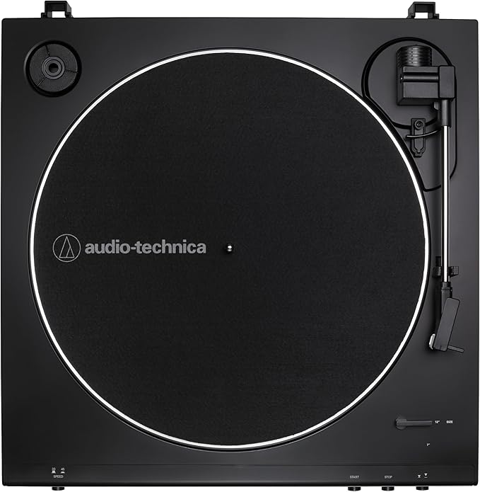 Audio-Technica AT-LP60X-BK turntable with dust cover