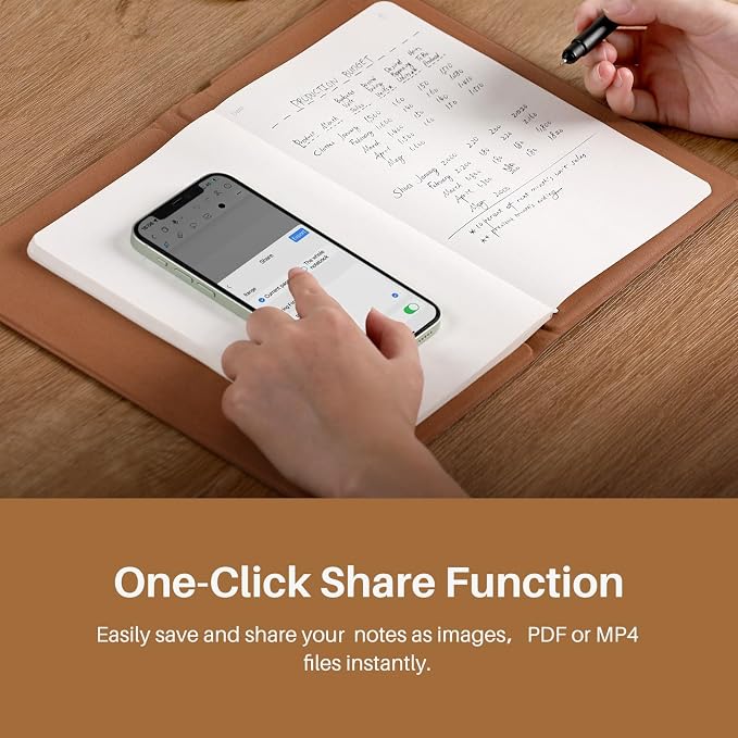 HUION Note Smart Digital Notebook A5 – Real-Time & Offline Sync, Battery-Free Pen, Bluetooth 5.0, 8192 Pressure Levels