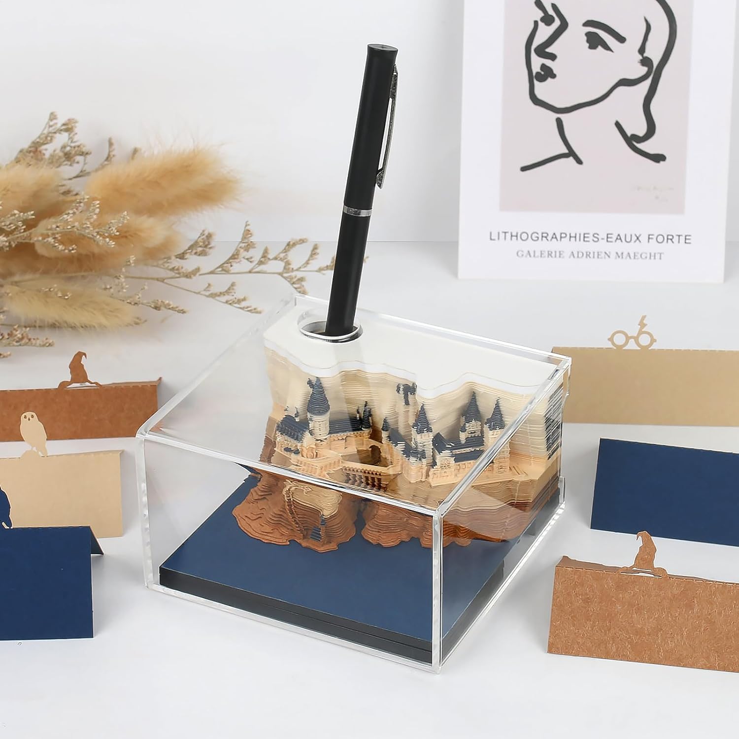 Creative 3D carving art calendar memo pad 2025