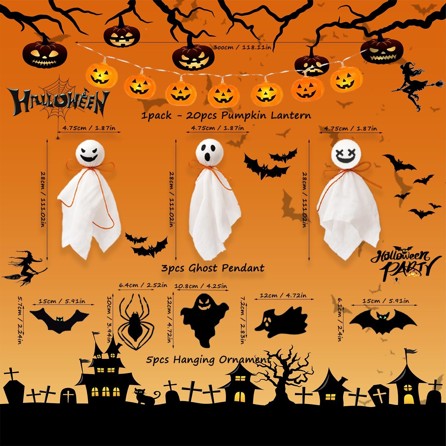 UimoKi Bat Decals – Wall & Window Halloween Stickers