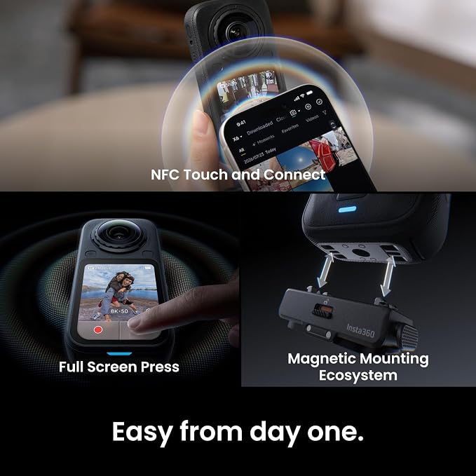 Insta360 X6 8K 360° Camera Standard Bundle – Dual 1/1.1" Sensors, AI Imaging, Replaceable Lenses