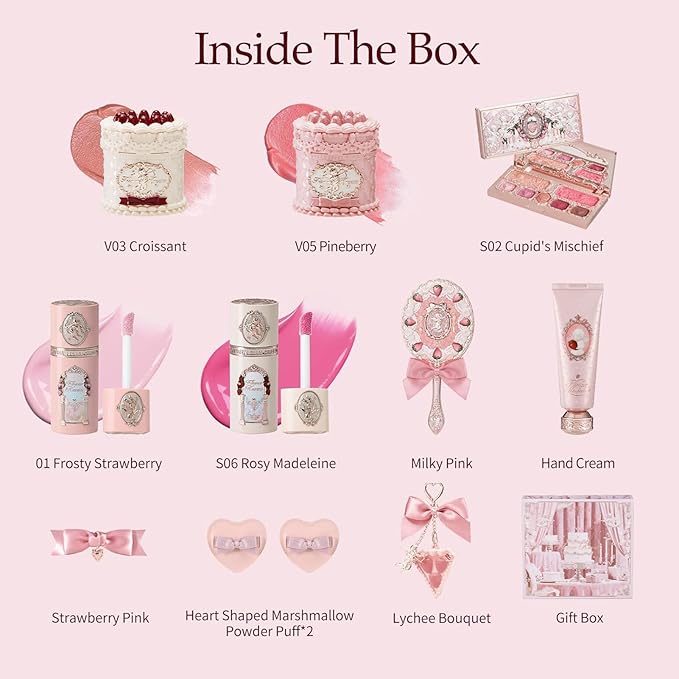 Flower Knows Strawberry Cupid 12-Piece Makeup Gift Set – Lip Cream, Blush, Palette, Perfume & MoreFlower Knows Strawberry Cupid 12-Piece Makeup Gift Set – Lip Cream, Blush, Palette, Perfume & More