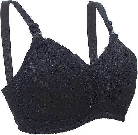 Okus - Basic Cotton Maternity & Nursing Bra - Black - X Large