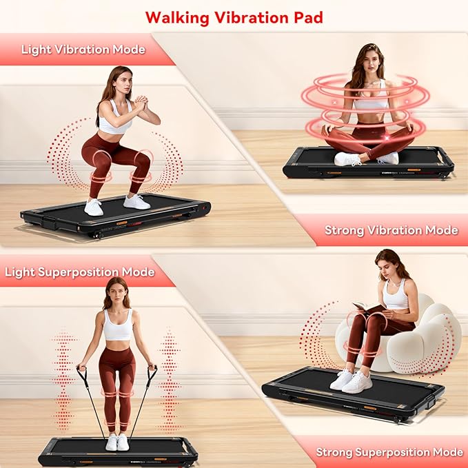 Sperax Walking Vibration Pad – 4-in-1, 10% Incline, 2.5HP, 150kg, App + Remote, Under-Desk Treadmill