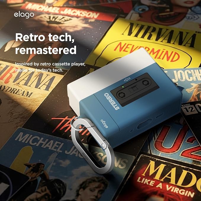 elago Cassette Player Hang Case for AirPods Pro 3 (2025) – Blue