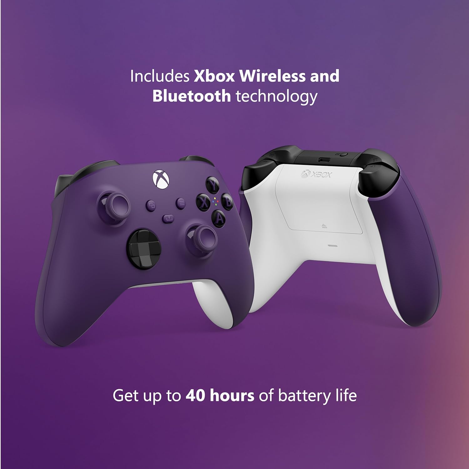 Microsoft Xbox Series Wireless Controller - Astral PurpleGaming Accessories🎮 Multi-Platform Compatibility: Seamlessly connects to Xbox Series X|S, Xbox One, Windows PCs, Android, and iOS devices via Xbox Wireless and Bluetooth technology. 🕹️ Enhanced Co