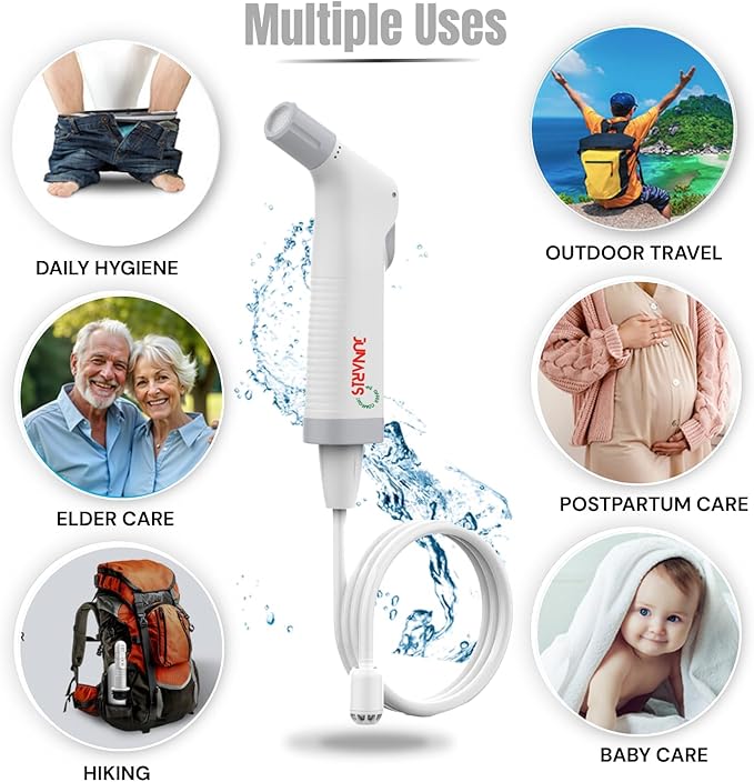 Portable Travel Bidet Shattaf – High Pressure Electric Handheld Bidet Sprayer, Compact Water Jet, USB Rechargeable, Personal Hygiene Travel Camping Hajj Umrah Postpartum