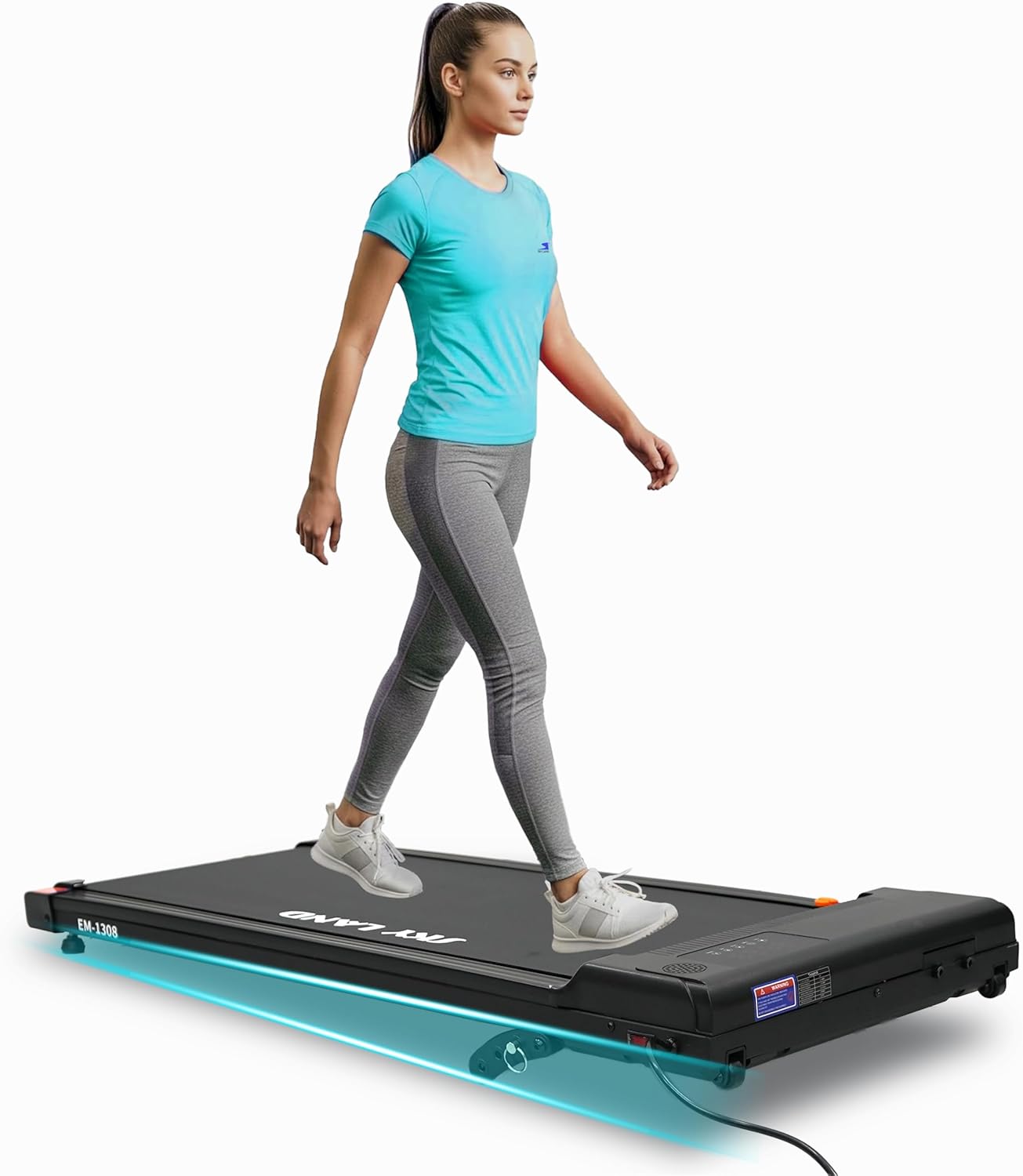 SKY LAND EM-1308 Walking Pad Treadmill | 2HP Under Desk Treadmill, 3-Level Incline, 6 km/h, 100kg Capacity