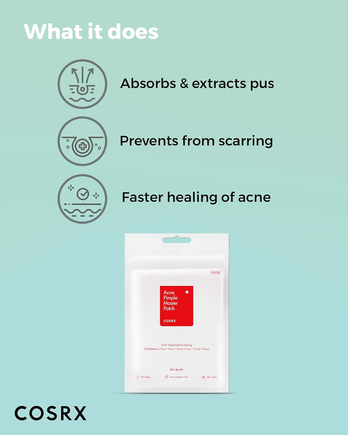 COSRX Acne Pimple PatchPersonal CareCOSRX Acne Pimple Patch – Invisible, Effective Blemish Care The COSRX Acne Pimple Patch is your go-to solution for treating pimples quickly and hygienically. Made with hydrocolloid material, each patch protects blemishe