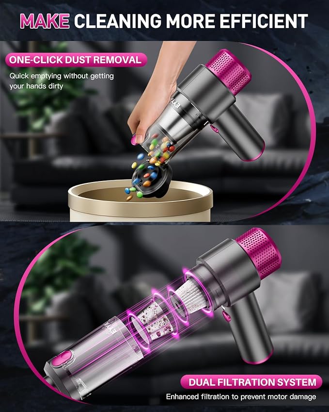 EYYA rechargeable car vacuum cleaner lightweight portable design