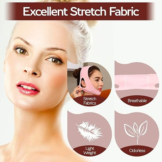 Mroobest ParaFaciem V-Line Chin Strap Mask – Reusable Face Slimming & Double Chin Reducer, Face Lifting Belt for Jawline Shaping