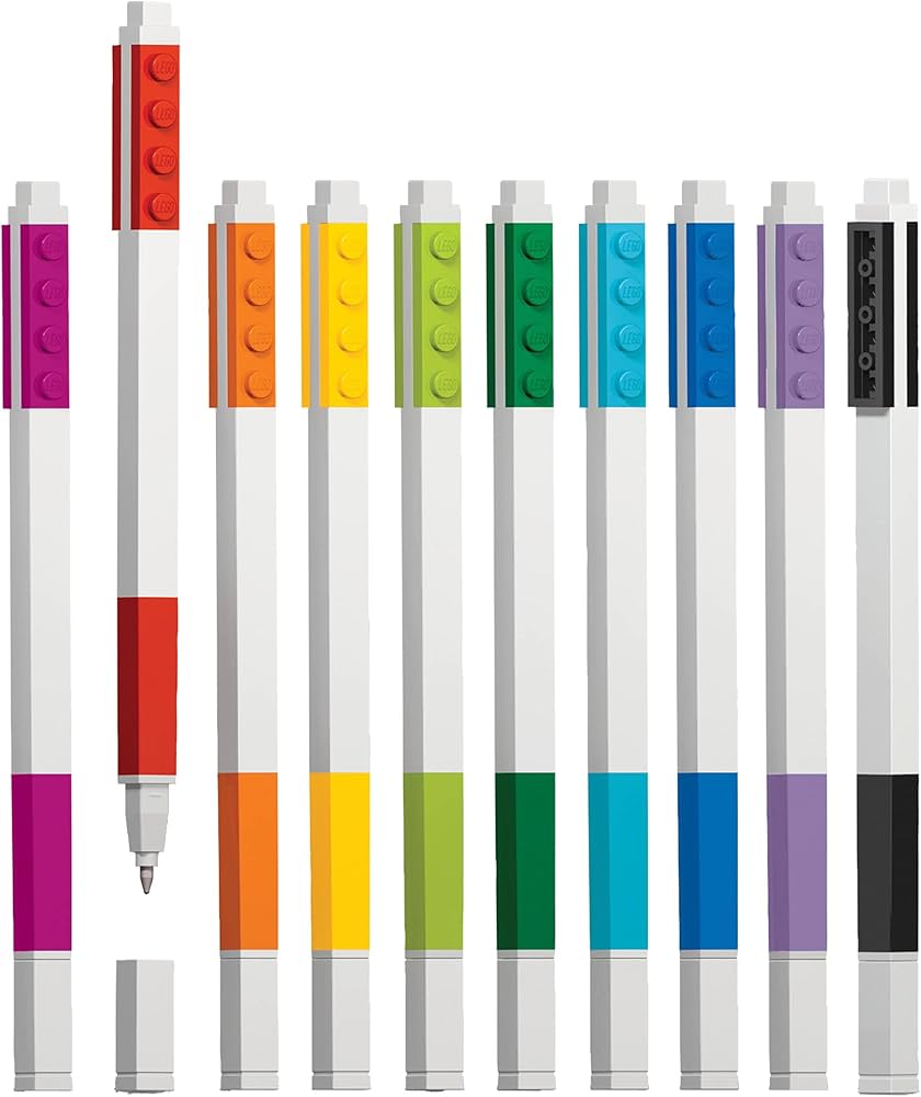 LEGO IQ Gel Pens 10 Pack – Coloured Gel Pens for Kids