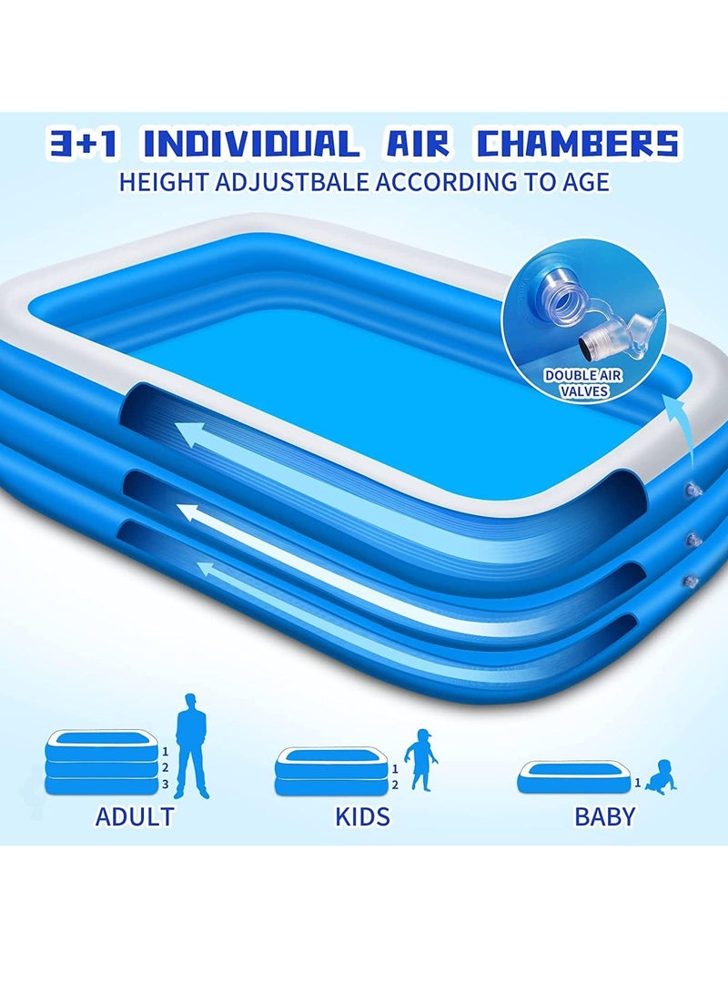 VUCATIN Inflatable Swimming Pool – Thickened Full-Sized Above Ground Family Pool, 388 x 195 x 60cm
