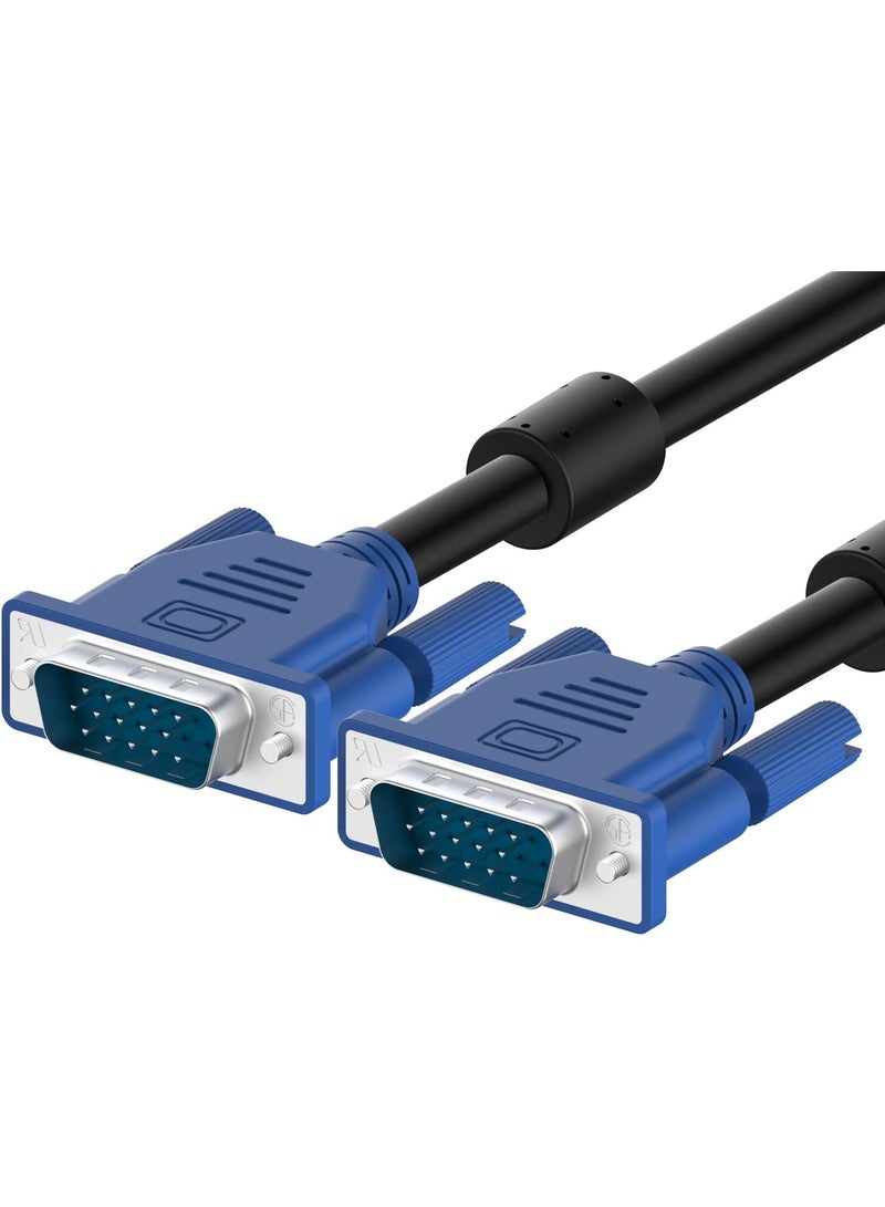 1080P Full HD 15 pin Male To Male vga cord for Projector,PC,Monitor & LCD supports high definition video and image resolutions on display 1.5 Mtr