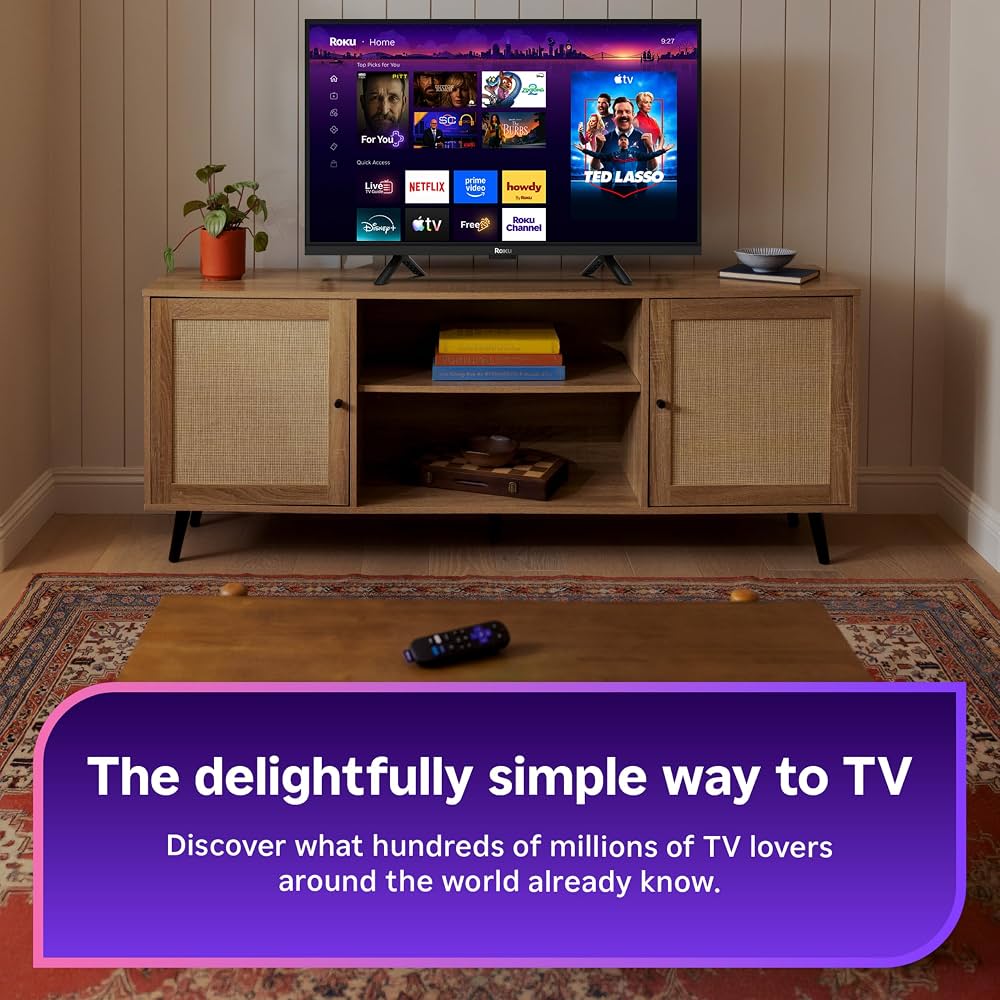 Roku Streaming Stick Plus 4K HDR Streaming Device, Roku Voice Remote with TV Controls, HDR10+, HLG, Dual-Band Wi-Fi, Black