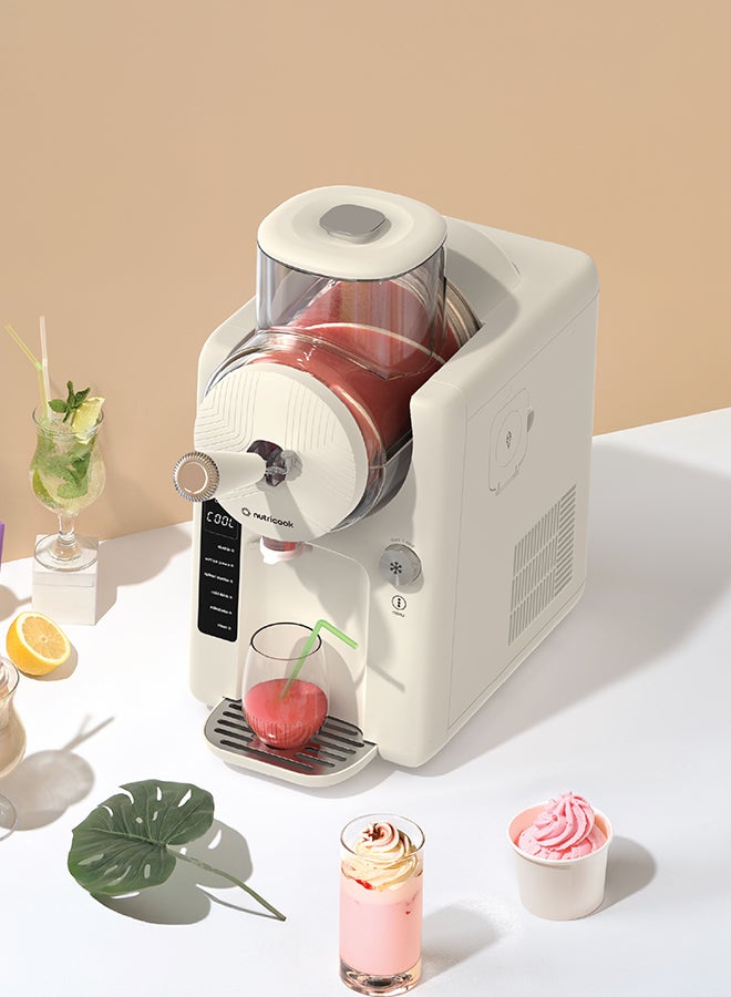 Nutricook Frost Ice Cream Maker 2-in-1 Soft Serve & Slushie Machine – 1.8L, Built-In Compressor - Beige