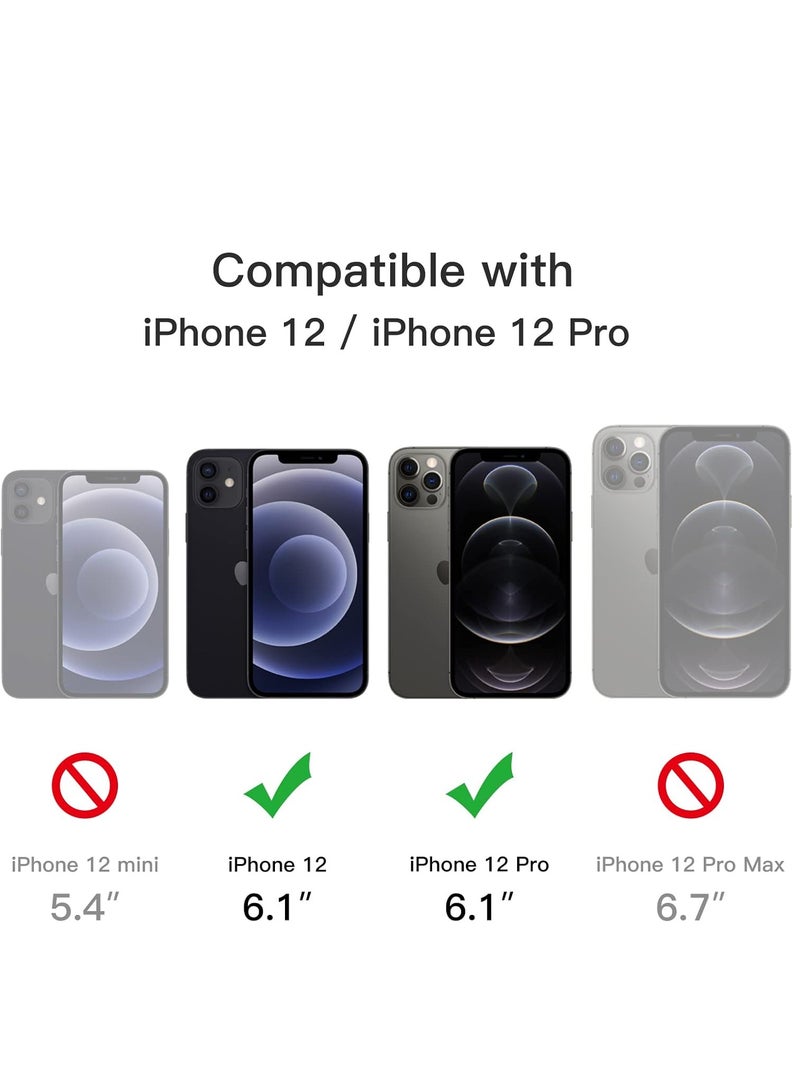 Magnetic Case for iPhone 12/12 Pro 6.1-Inch Compatible with MagSafe, Translucent Matte Back Slim Shockproof Phone Cover (Black)