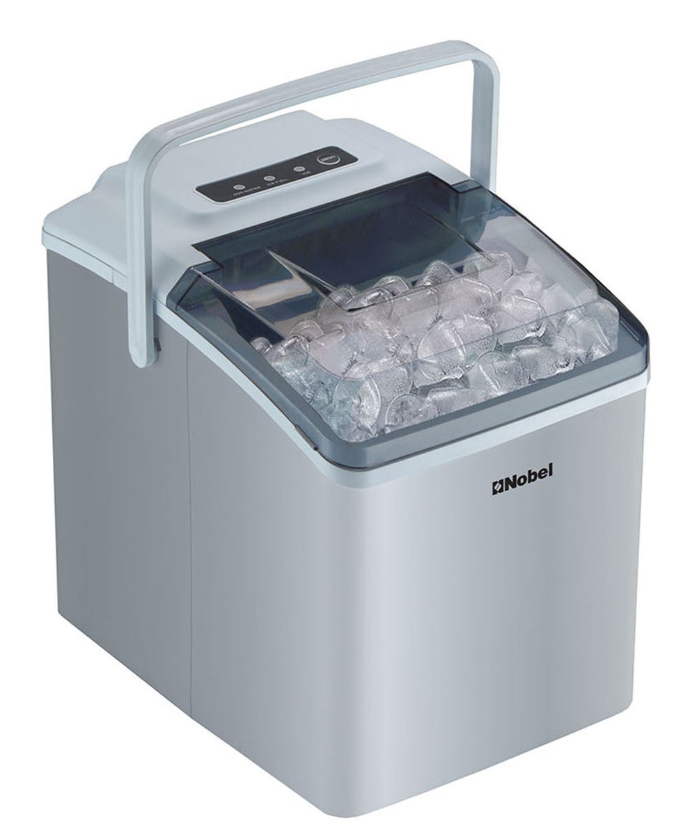 Nobel Bullet Shaped Ice Cube Maker 10-12kgs/24 Hrs Ice Making Capacity with 9pcs Ice in 8 Minutes Per Cycle|1.3 L Water Container Capacity with LED Indicator 1.3 L 150 W NIM13S - SilverKitchen Appliances❄️ 12kg Ice Production in 24 Hours: Consistently del