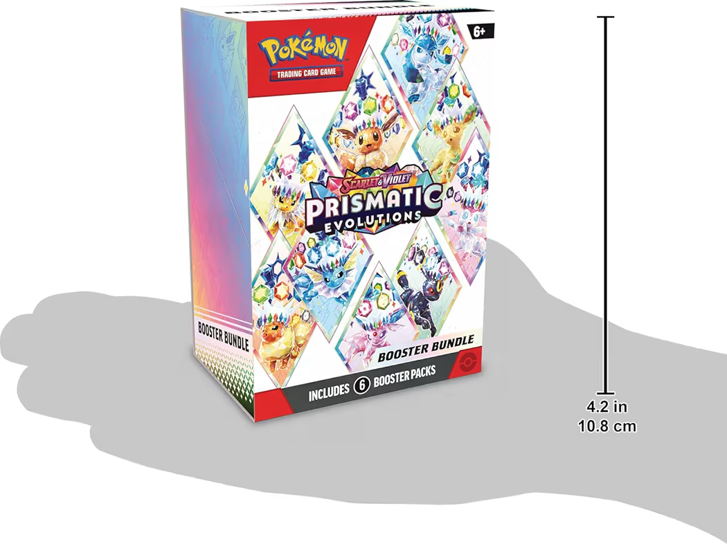 Pokémon TCG: Scarlet & Violet—Prismatic Evolutions Booster Bundle, Official Pokémon Trading Card Game Expansion, 6 Booster Packs