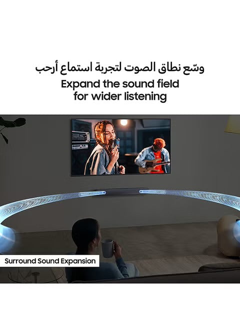 Samsung HW-B400F/ZN B-Series Soundbar 2.0 Channel with Built-in Woofer, Bluetooth TV Connection, Surround Sound Expansion, One Remote Control, Titan Black – UAE Version (2025)
