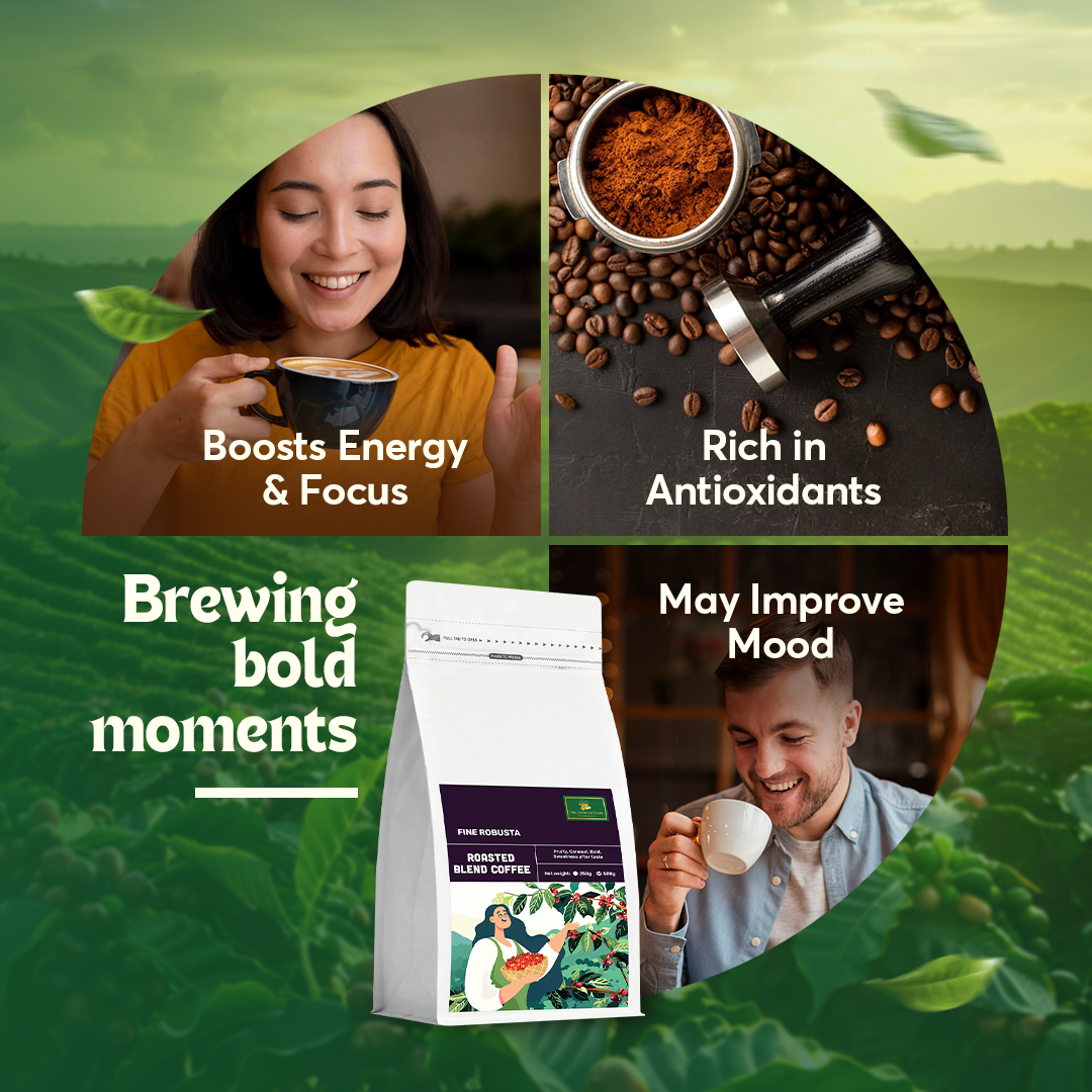 The Caphe Vietnam Fine Robusta Blended Ground Coffee - 500 G | Preliminary Process | Blended Robusta | Vietnamese Coffee Ground