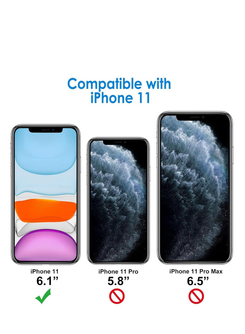 Case for iPhone 11 6.1-Inch, Non-Yellowing Shockproof Phone Bumper Cover, Anti-Scratch Clear Back (Clear)