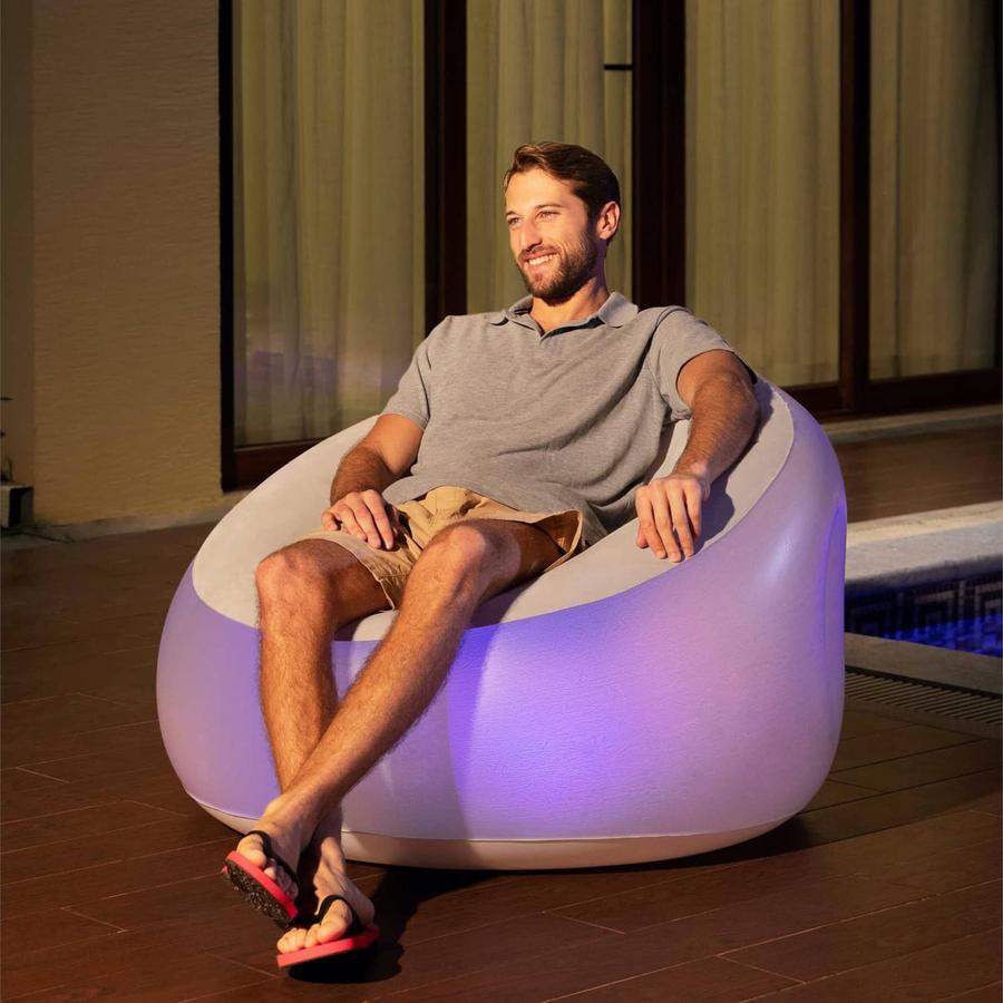 Bestway Inflate-A-Chair LED Inflatable Chair for 1 Person