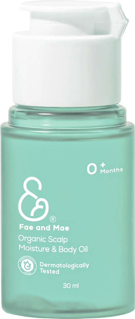 Fae and Mae Organic Scalp Moisture & Body OilPersonal CareA gentle skin and scalp nourishing oil for babies, composed of organic natural extracts from jojoba oil, olive oil, calendula oil, camellia oil and Kalahari oil. These oils are rich in beneficial n