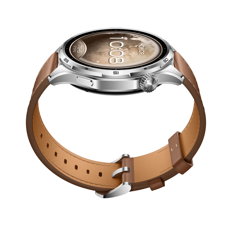 HONOR Watch 6 Standard BT 32MB+4GB Smartwatch – Twilight Brown with Brown Leather Strap