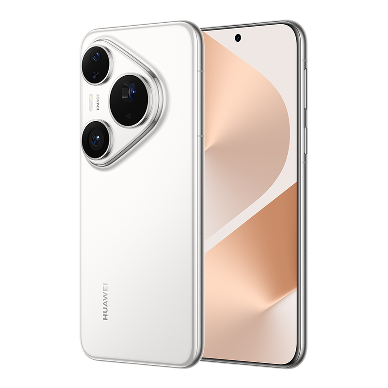 HUAWEI Pura 80 Pro rear view showing triple camera module 1-inch sensor - Glazed White