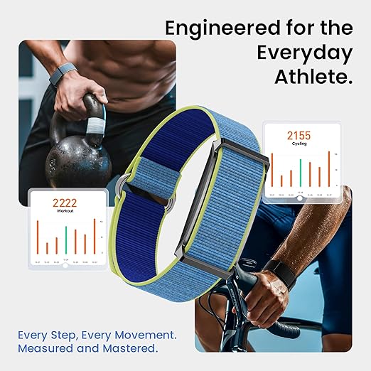 Pebble Qore PFB94 Fitness Band – 45-Day Battery Life, 100+ Sports Modes, Heart Rate, SpO2, Stress, Sleep Tracking, OneKey Measurement, Smart Notifications, No Subscription, Nylon Strap