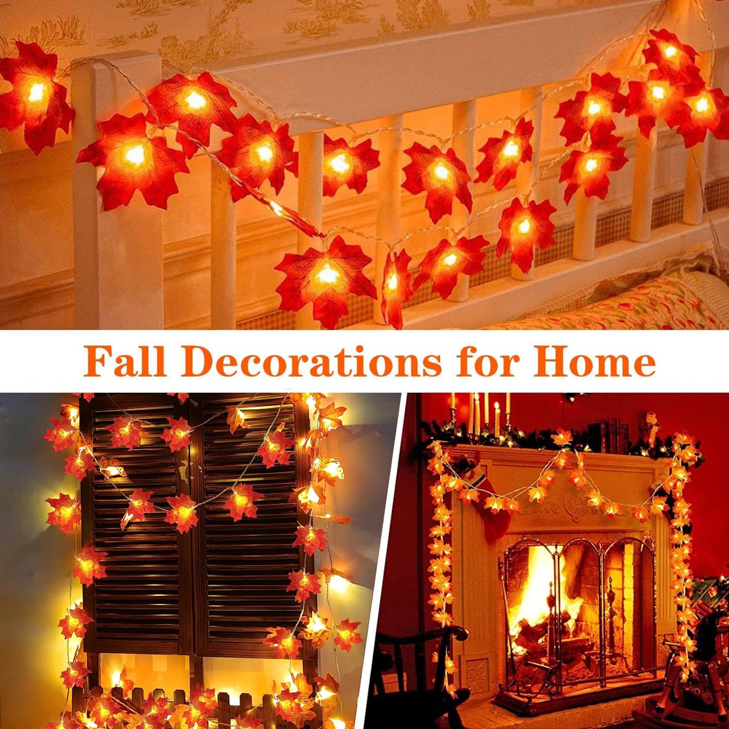 Yoawllty Fall String Lights – Thanksgiving Fireplace Decoration