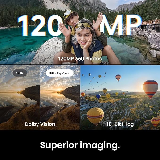 Insta360 X6 8K 360° Camera Travel Bundle – Midnight Black