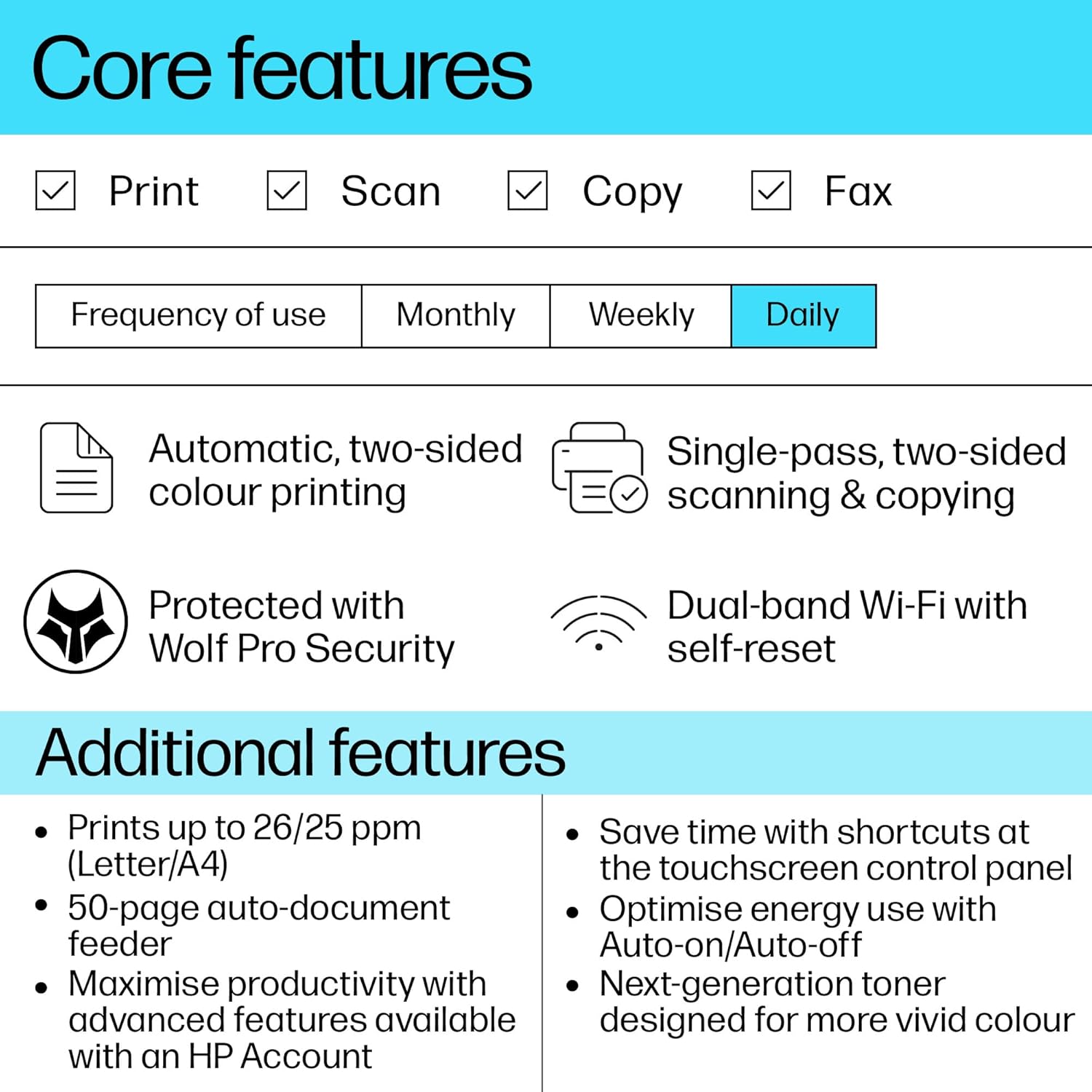 HP Color LaserJet Pro MFP 3303fdw - Wireless, Print, Scan, Copy, Fax, ADF, Automatic 2-sided printing, TouchscreenPrinters & AccessoriesUpgrade your home or office productivity with the HP Color LaserJet Pro MFP 3303fdw—a sleek, powerful all-in-one printe