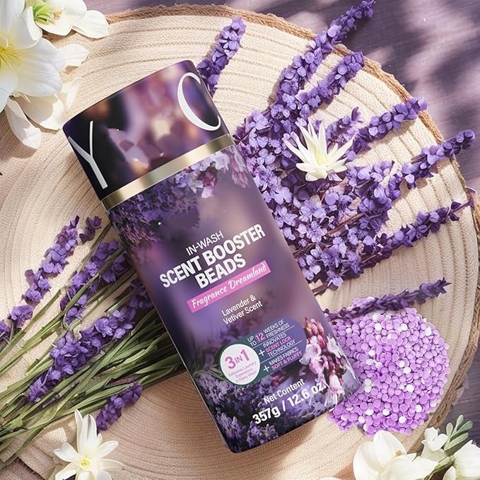 NALACAL Scent Booster Beads Lavender & Vetiver – 3-in-1 In-Wash, 24 Washes, Fabric Softener, 357g