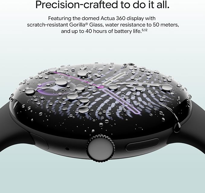 Google Pixel Watch 5 Wi-Fi – Matte Black & Obsidian, 2nd Gen