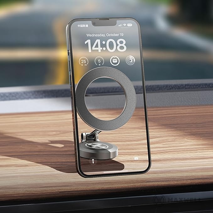 Maxwell Magnetic Car Holder 360 Rotation Compatible with MagSafe iPhone 16 Pro Max 15 Samsung Galaxy S24 Car Phone HolderCar AccessoriesNano Grade Honeycomb Design: Provides superior grip and stability, this car phone holder is ensuring your device stays