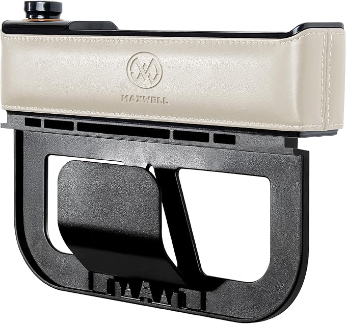 Maxwell Car Charge Organizer Pouch USBA Quick Charge Compatible with iPhone 16 Pro Max iPhone 15 Pro Max Samsung S25 Laptop Secure Fit for Automobile Durable Leather Easy Organization (Beige)Car AccessoriesQuick Charge Compatibility: Supports USB-A Quick