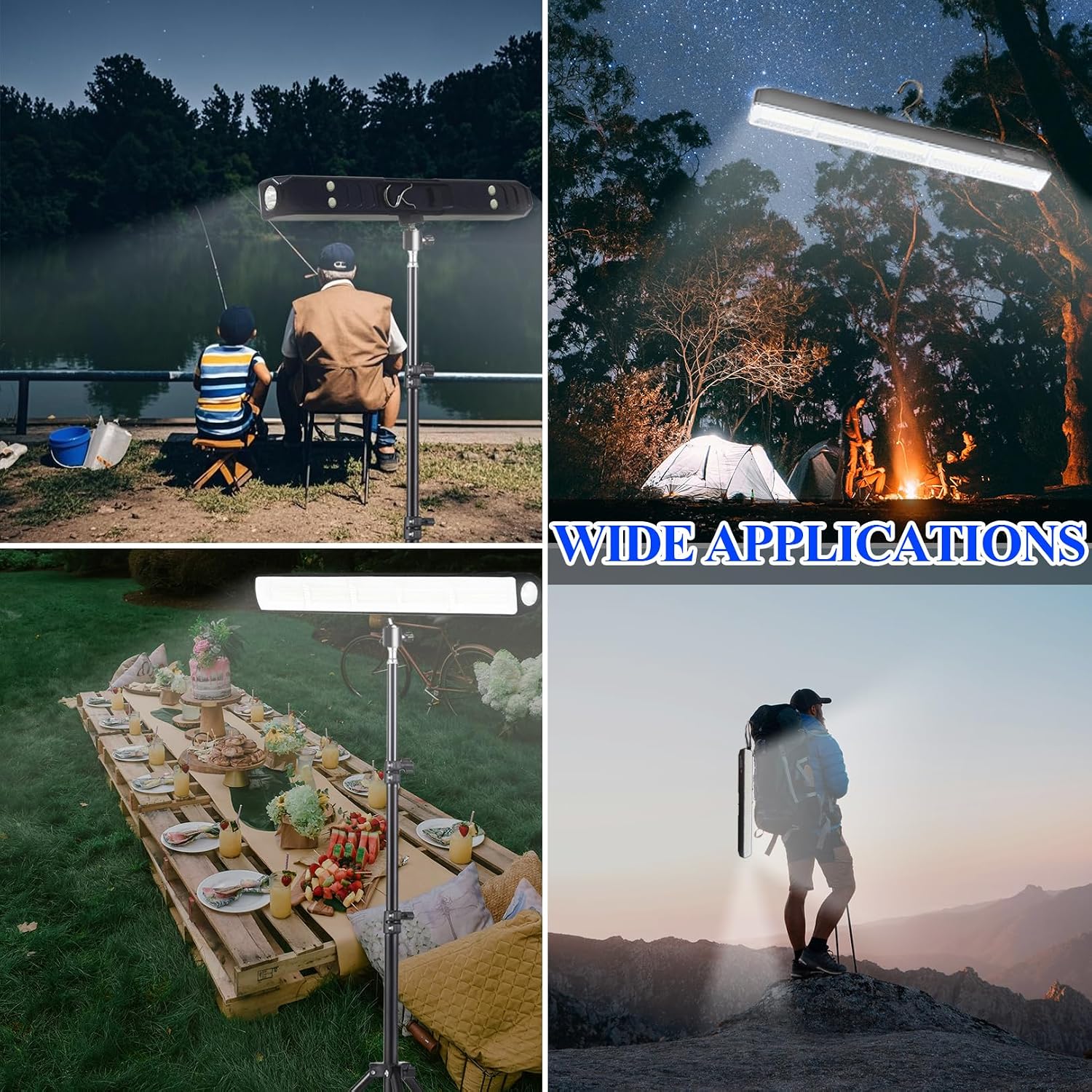 BOYKIM 8000LM Rechargeable LED Work Light with Tripod, 10000mAh Battery
