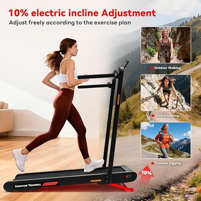 Sperax Walking Vibration Pad – 4-in-1, 10% Incline, 2.5HP, 150kg, App + Remote, Under-Desk Treadmill
