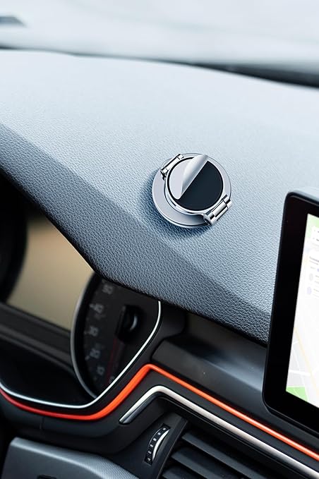 Maxwell Car Phone Holder Mount Compatible with Magsafe Safe and Strong Magnet Dashboard Car Mount Precise Gear Rotation Compatible with iPhone 16 Pro Max iPhone 15 Pro Max Samsung etc. (Silver)Car AccessoriesCompatible with Magsafe: Specifically designed