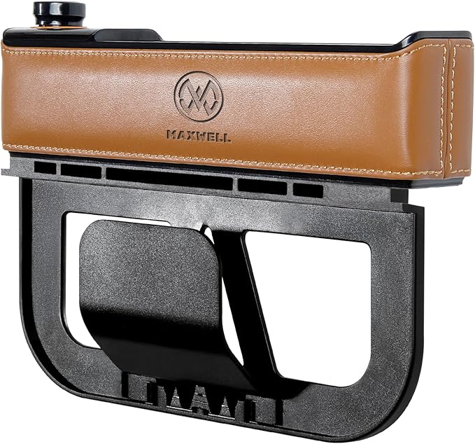 Maxwell Car Charge Organizer Pouch USBA Quick Charge Compatible with iPhone 16 Pro Max iPhone 15 Pro Max Samsung S25 Laptop Secure Fit for Automobile Durable Leather Easy Organization (Coffee)Car AccessoriesQuick Charge Compatibility: Supports USB-A Quick