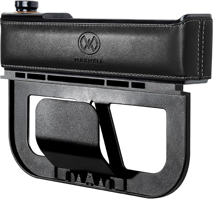 Maxwell Car Charge Organizer Pouch USBA Quick Charge Compatible with iPhone 16 Pro Max iPhone 15 Pro Max Samsung S25 Laptop Secure Fit for Automobile Durable Leather Easy Organization (Black)Car AccessoriesQuick Charge Compatibility: Supports USB-A Quick